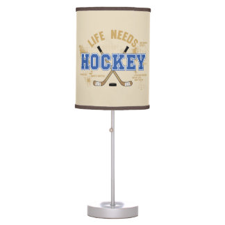 Life Needs Hockey Room Decor Table Lamp