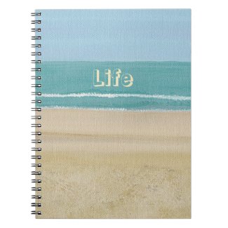 Life, Ocean Waves Beach Sand Journal Notebook