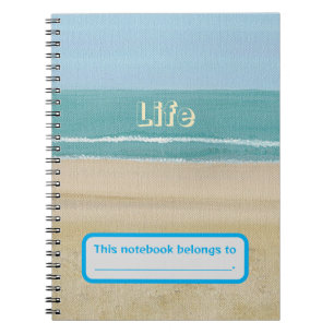 Life, Ocean Waves Beach Sand Personalized Notebook