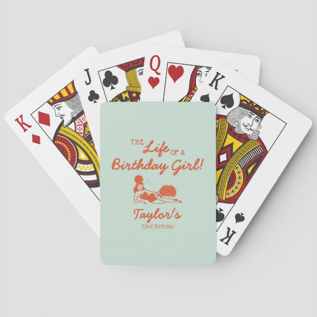 Life of a Birthday Girl Party Poker Cards (Back)