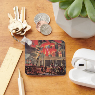 Life of a Fireman, Vintage Business Firemen Fire Keychain