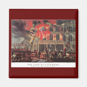 Life of a Fireman, Vintage Business Firemen Fire Magnet