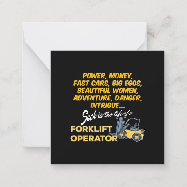 Life of a Forklift Operator Note Card (Front)