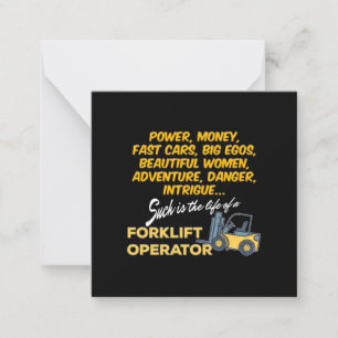 Life of a Forklift Operator Note Card