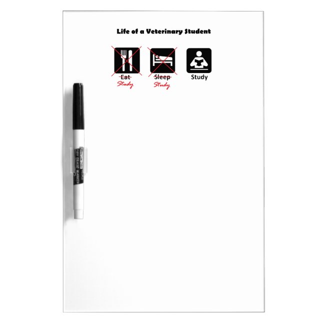 Life of a Vet Student Medium Dry Erase Board (Front)