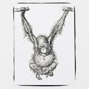Life of a Young Ape Gorilla Baby Blanket