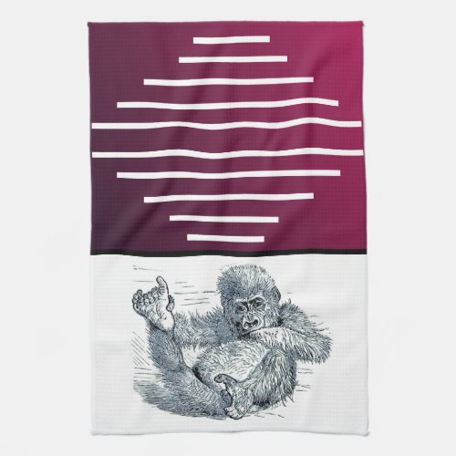 Life of a Young Ape Gorilla Kitchen Towel