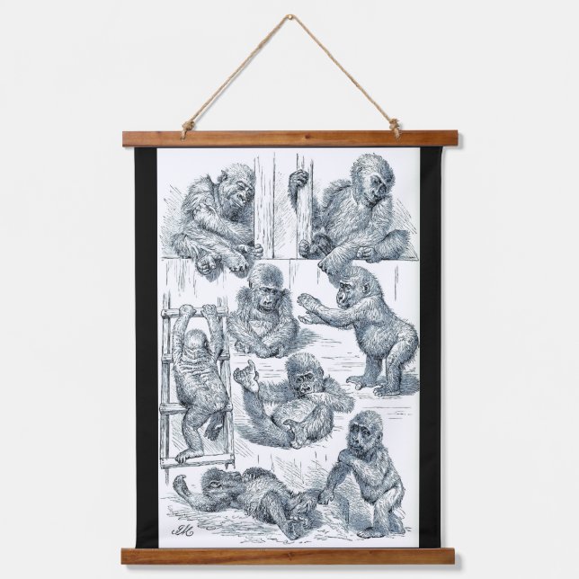 Life of a Young Gorilla Hanging Tapestry (Front)