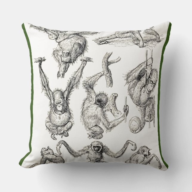 Life of a Young Orangutan Throw Pillow (Front)