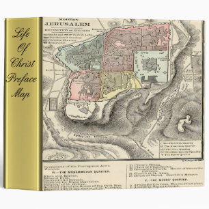 Life Of Christ Preface Map gold foil texture 3 Ring Binder