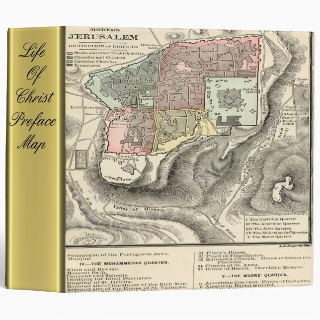 Life Of Christ Preface Map gold foil texture 3 Ring Binder (Front/Spine)