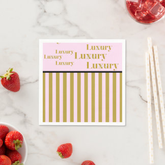 Life of Luxury Pink and Gold Napkins