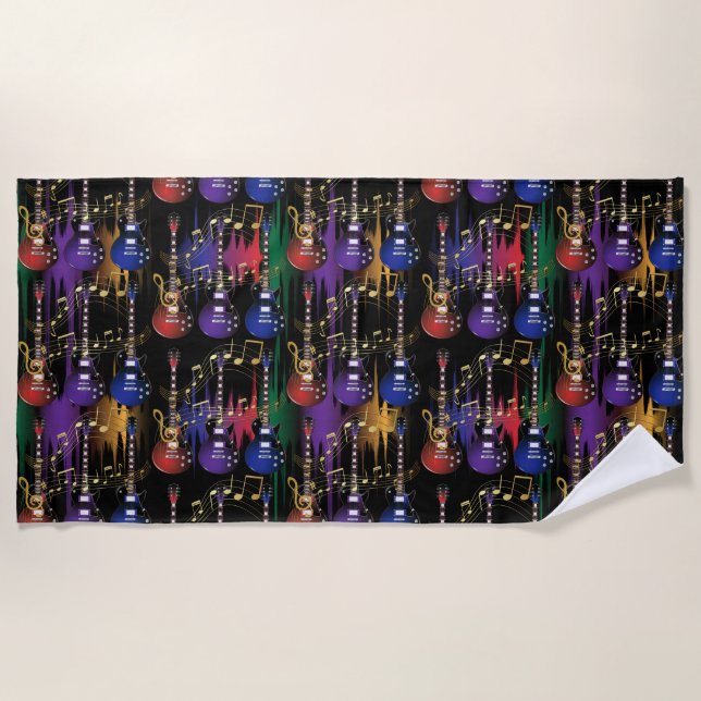 Life of Music -  Guitar Beach Towel (Front)