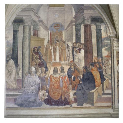 Life of St Benedict fresco detail Tile