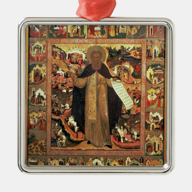 Life of St. Sergius of Radonesh, 1640s Metal Ornament (Front)