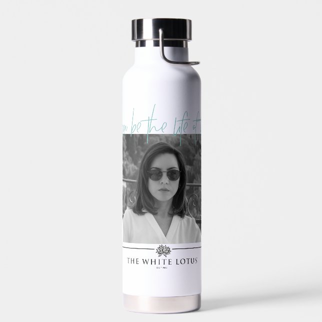 Life of the Party - The White Lotus Water Bottle (Left)
