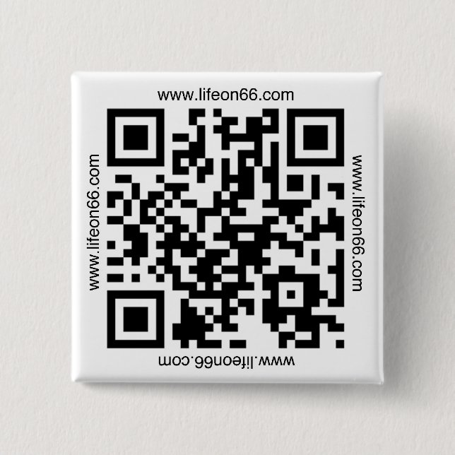 Life On 66 Button(QR code) Pinback Button (Front)