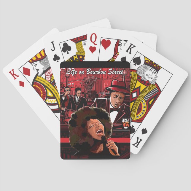 Life on Bourbon Street Playing Cards, Music Theme Poker Cards (Back)