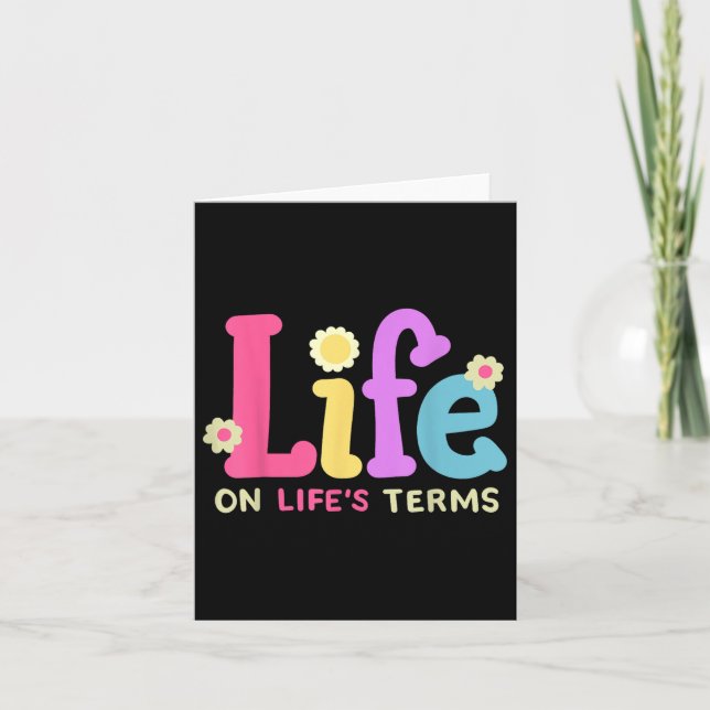 Life On Lifes Terms Sobriety Anniversary Aa Na Sob Card (Front)
