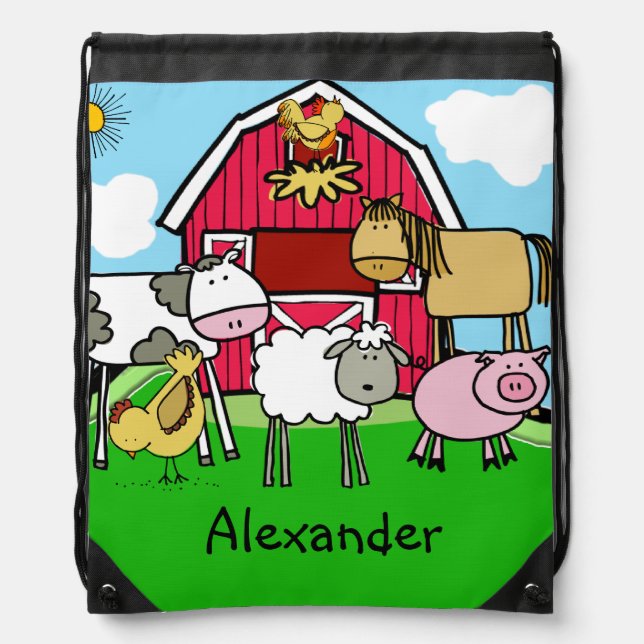 Life on the Farm Drawstring Bag (Front)