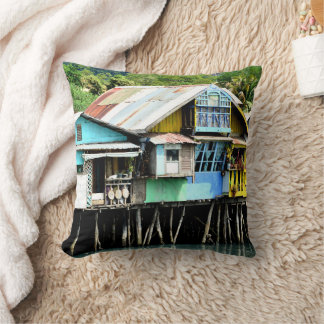 Life on the water in Coron Island Throw Pillow