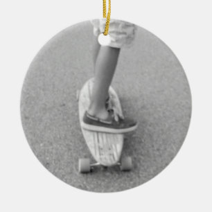 Life out Riding the Longboard Ceramic Ornament