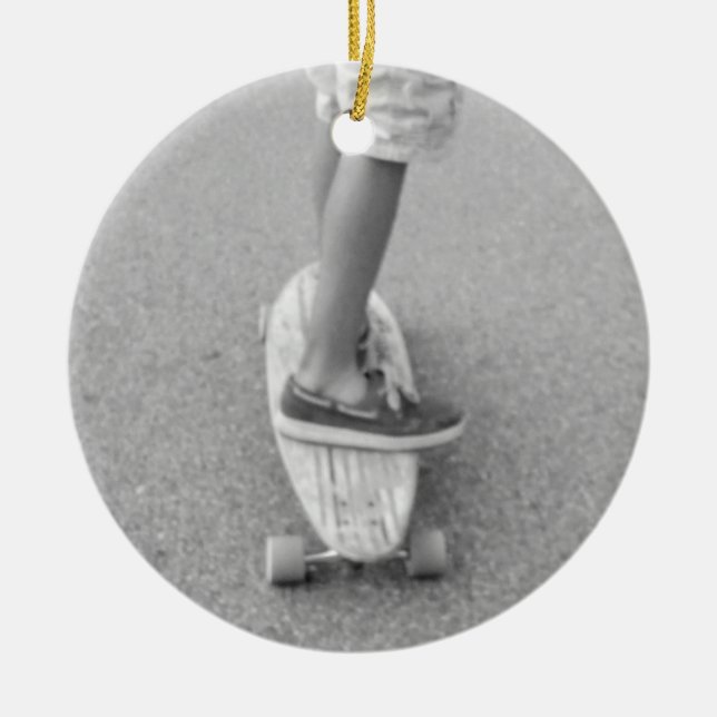 Life out Riding the Longboard Ceramic Ornament (Front)