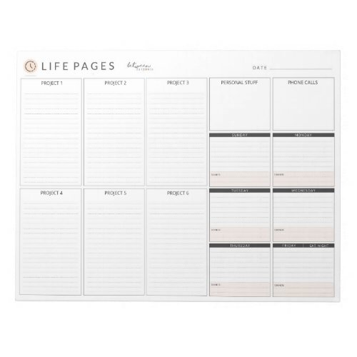 LIFE PAGES Planner by Between Carpools Notepad