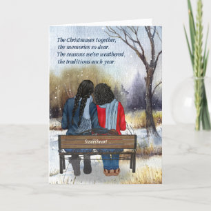 Life Partner African American Lesbian Couple Holiday Card