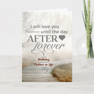 Life Partner Foggy Coastal Path Romantic Birthday Card