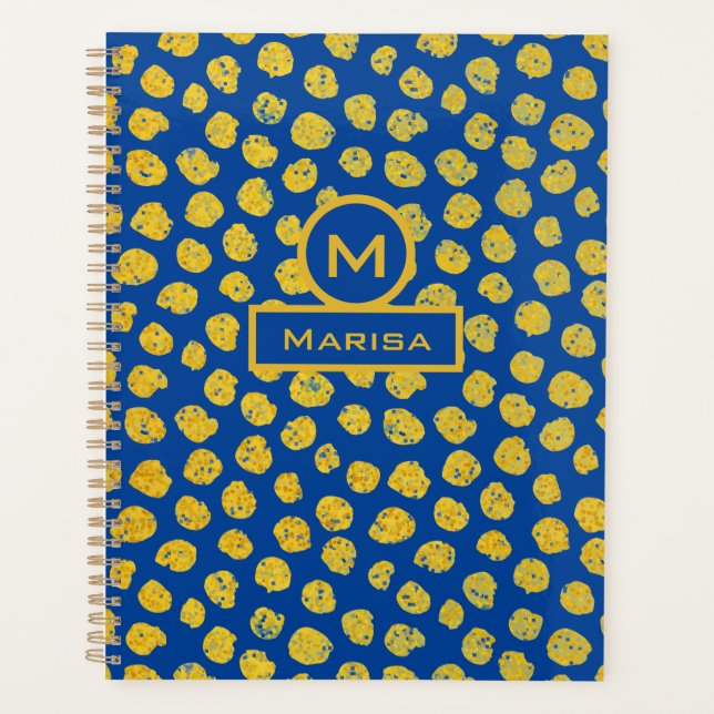 Life Planner Dark Blue & Gold Dots Glamorous Goals (Front)