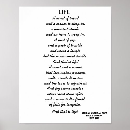 LIFE poem Poster