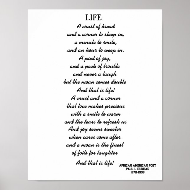 LIFE poem Poster (Front)