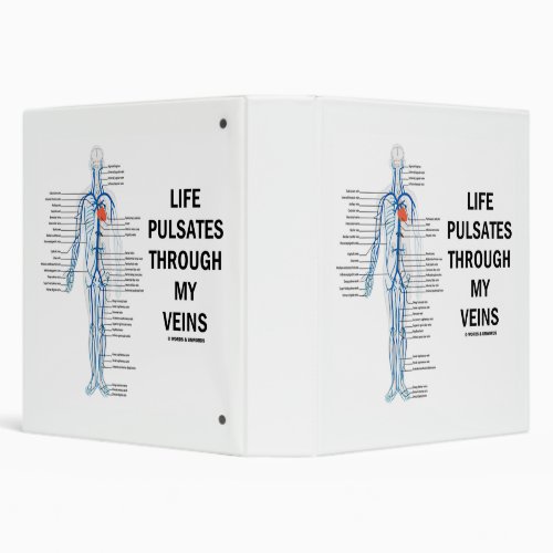 Life Pulsates Through My Veins Venous System 3 Ring Binder