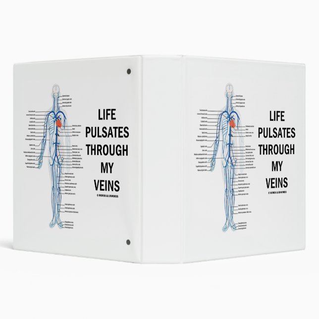 Life Pulsates Through My Veins Venous System 3 Ring Binder (Background)