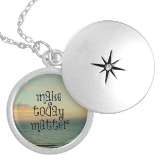 Life Quote Affirmation; Make Today Matter Silver Plated Necklace
