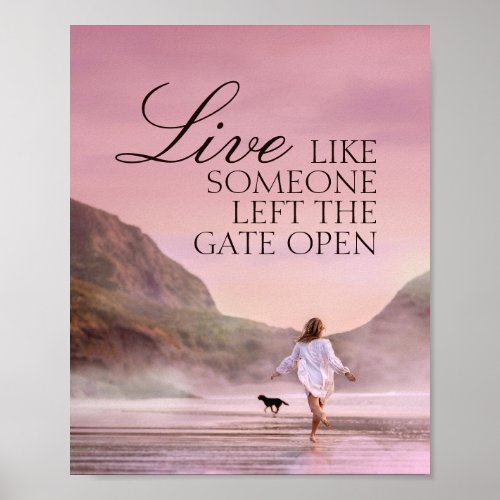 Life Quote Beach Photography Poster