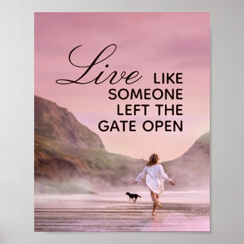 Life Quote Beach Photography Poster