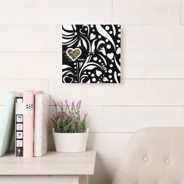 Life Quote Black Wall Clock by Poet Adiela Akoo  (Reading Room)