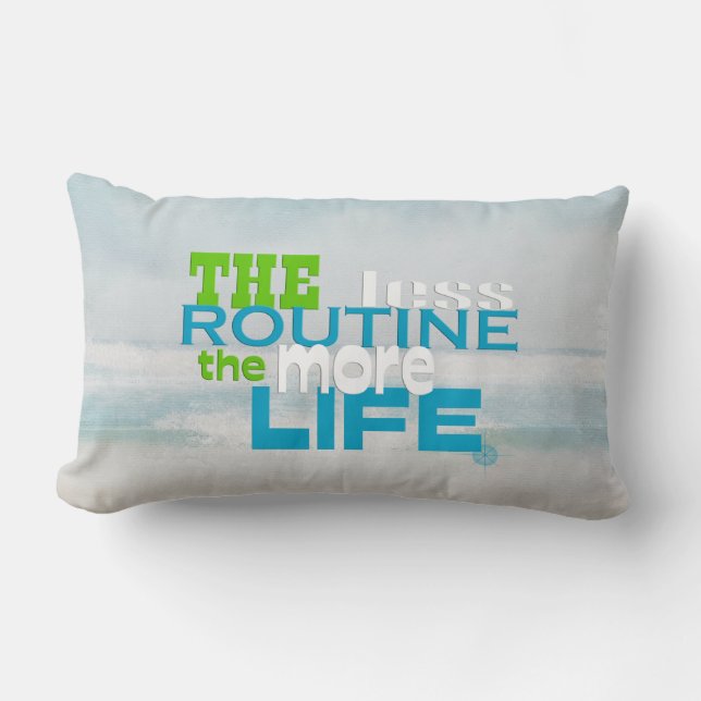 life quote on watercolor ocean lumbar pillow (Front)