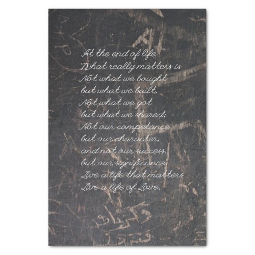 Life Quote Textured Effect Word Art Tissue Paper