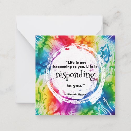   LIFE Quote Tie Dye Inspire  AP62  Note Card