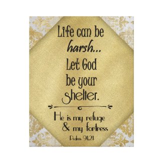Life Quote with Bible Verse Vintage Damask Canvas Print