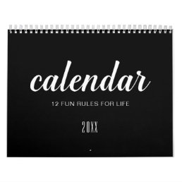 Life Quotes Black White Minimalist Calendar