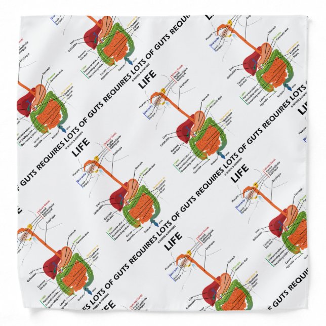 Life Requires Lots Of Guts Gastroenterology Humor Bandana (Front)
