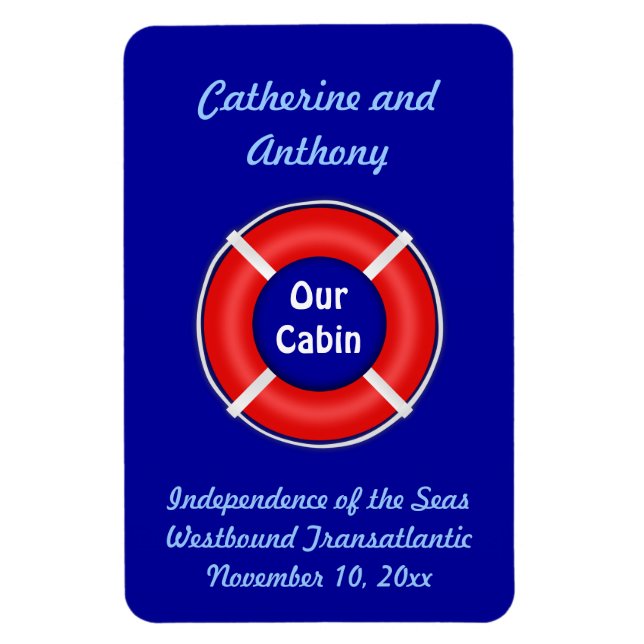 Life Ring Custom Vert. Stateroom Door Marker Magnet (Vertical)