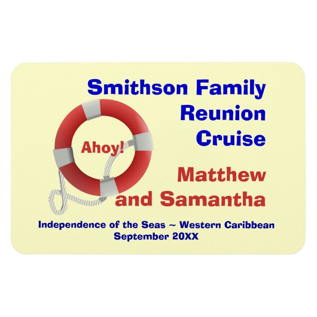 Life Ring Family Cruise Cabin Door Marker Magnet (Horizontal)