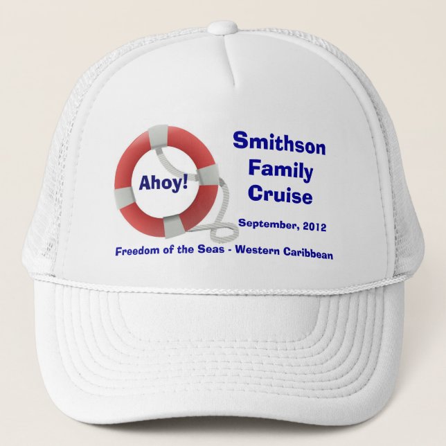 Life Ring Personalized Cruise Trucker Hat (Front)