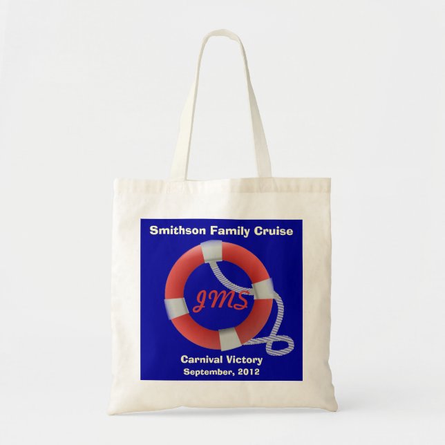 Life Ring Personalized Dk. Tote Bag (Front)
