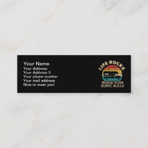 Life rocks when your home rolls vintage RV Mini Business Card